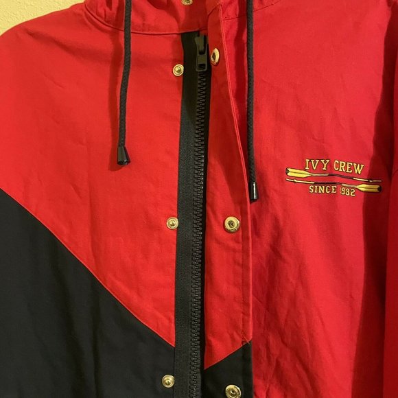 *SOLD* Vintage Ivy Crew Rowing Jacket Red/Dark Blue Medium *Runs Big* “Crew 8” - Picture 4 of 9